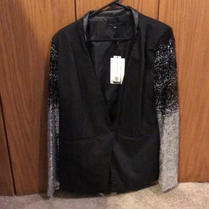 Sequin sleeved blazer
